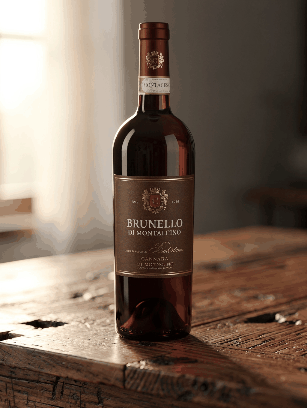 Brunello di Montalcino bottle presentation