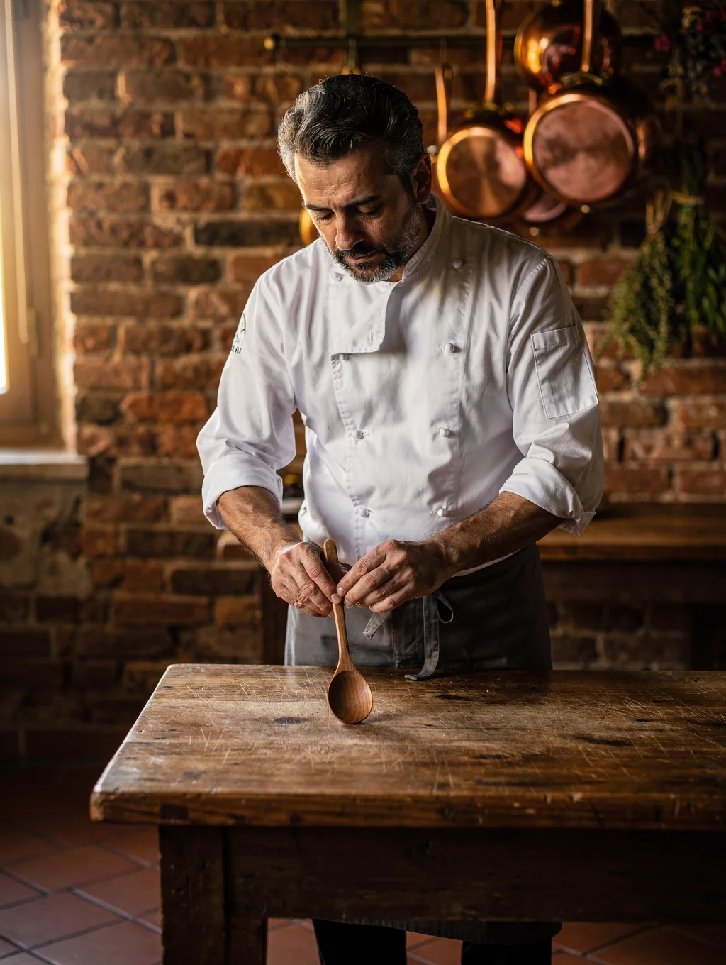 Executive Chef Alessandro Conti preparing fresh seasonal pasta