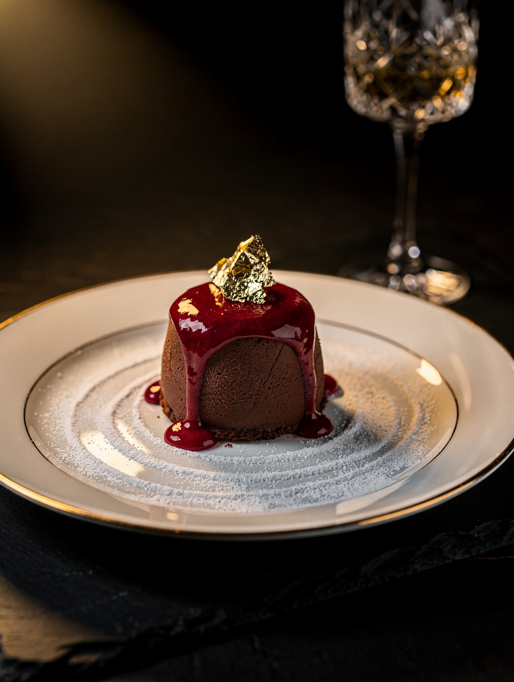 Artistic plating of a seasonal Italian dessert