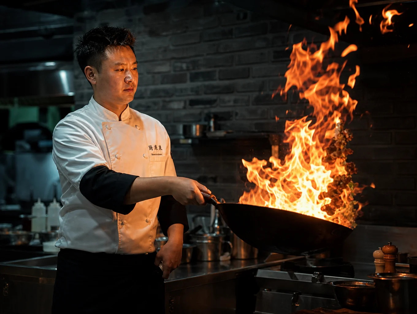 Chef preparing fresh ingredients in our open kitchen concept